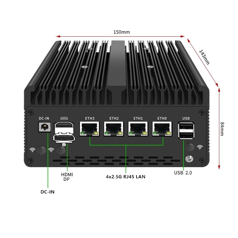 Amazon.com: UDPTCP Fanless Mini PC 8505 with DDR5 M.2 Nvme 4*i226